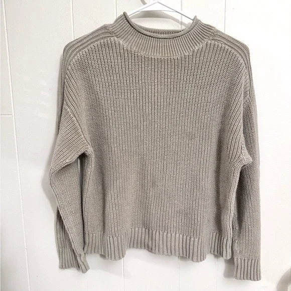 Haven Well Within Garment-Dyed Organic Cotton Rollneck Sweater Camel Tan Small - Picture 3 of 7